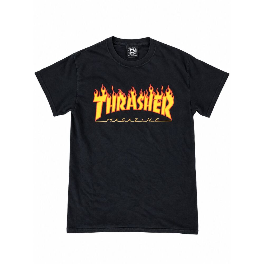 Thrasher Magazine Flame Logo Black T-Shirt – Size Small